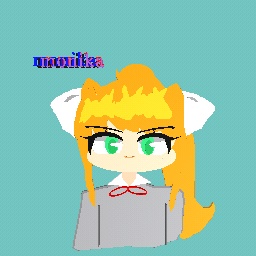monika (ddlc) but its cute anime chabi base