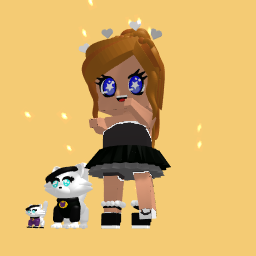 ballerina girl dancing with her cat's