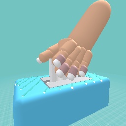Hand grabbing tissue