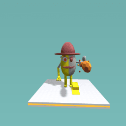 mr p but mash potatoes are coming out of him