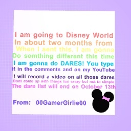 Disney World DARES