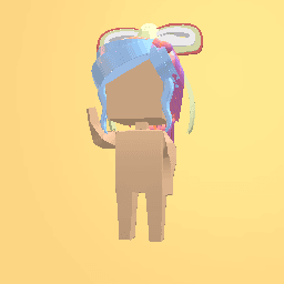 Cotton candy w/ blue bangs