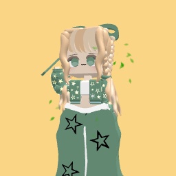 Cute green girl