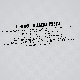 I GOT RABBITS!!