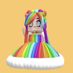 Big dress rainbow girl