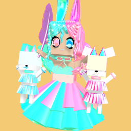 Rainbow hacker cheerleader