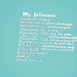 My Followers!