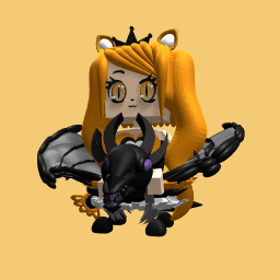 Cute fox girl with a adopt me shadow dragon