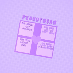 About Me: PeanutBear!