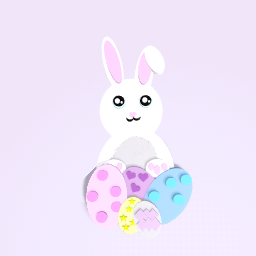 Easter bunny with eggs!