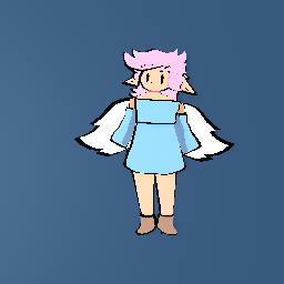 Elf child in a PROM dress