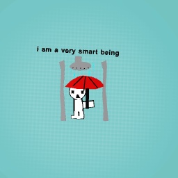 very smart being using unbrella in shower