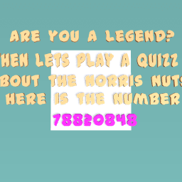 A quizz for a legend