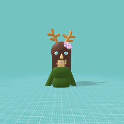 Girl with reindeer horns