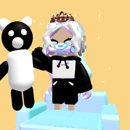 Fille et son panda gean