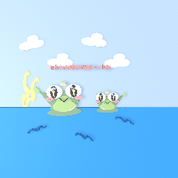 cute kerokerokerppi in a lake