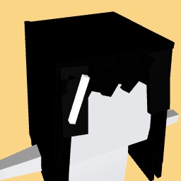 Black hair with a white clip