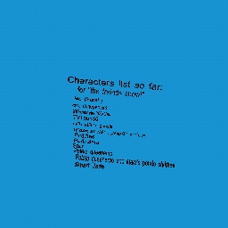 characters list so far