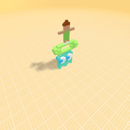 Un qniña ensima de una cosa ensima dela cabeza de un fantasma