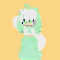 green kawaii girl