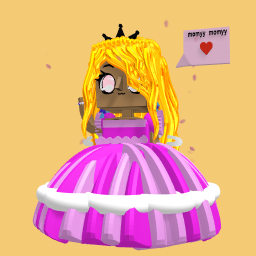 Gold hair+pink dress cute