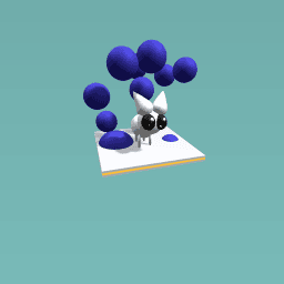 Tiny white kitten raind on