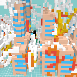 Burning city in catastrophe