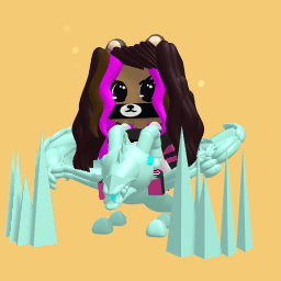 Cute Roblox Girl On a Frost Gragon