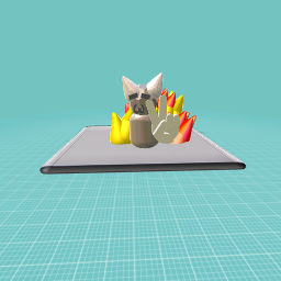 me after cooking on a really hard design (btw the fire was made by my pc