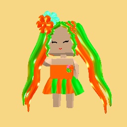 green orange girl