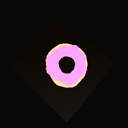 A pink donut