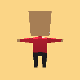 Black pants and red shirt