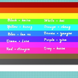 Your favorite colors in china language!