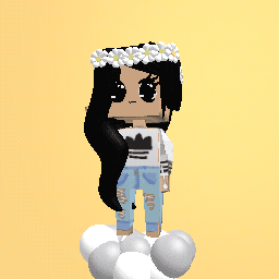 cute girl on a cloud