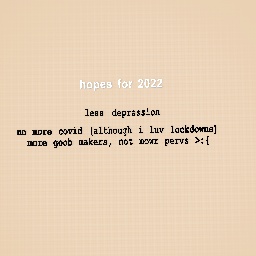 hopes for 2022