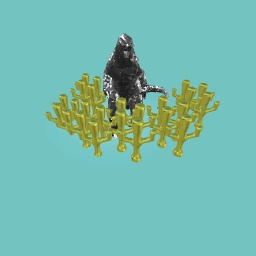 Godzila and the golden cacti