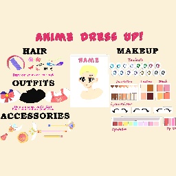 Anime girl Dress up/Makeup Game