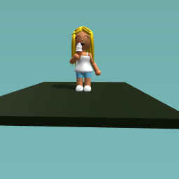 Girl eating  icecream.