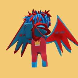 red and blue phone man