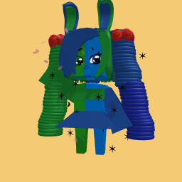 Green and blue girl