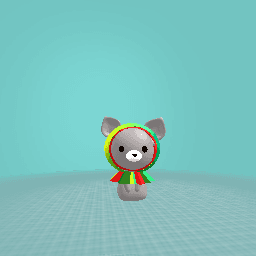Lil cat in a watermelone suit
