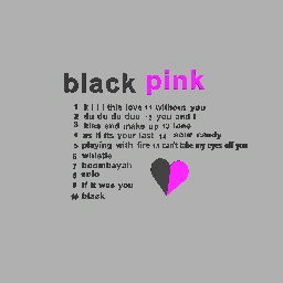 black pink list