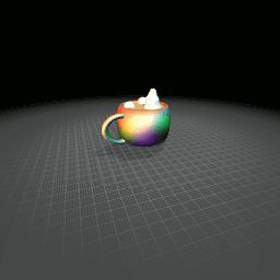 Hot cup of rainbow coco
