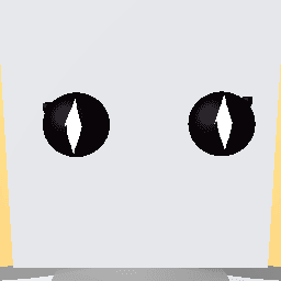 Black eyes with white cat line