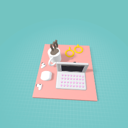 Table with cute sruff on it