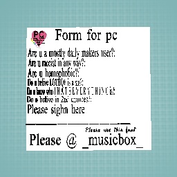 Form for pc (PRIDE CHECK
