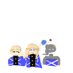 Alara, Eldrin, and Dawn celebrating Scotland’s natonial day (aka, St. Andrew’s day)