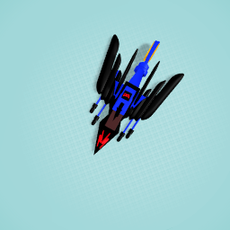 Red and blue space craft