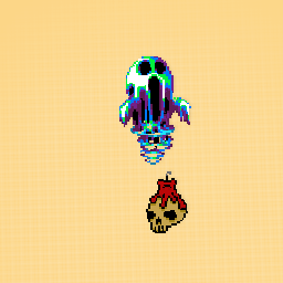 Ghost and skeleton head