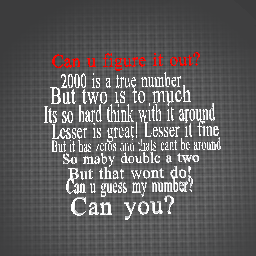 Little riddle if ur bored
